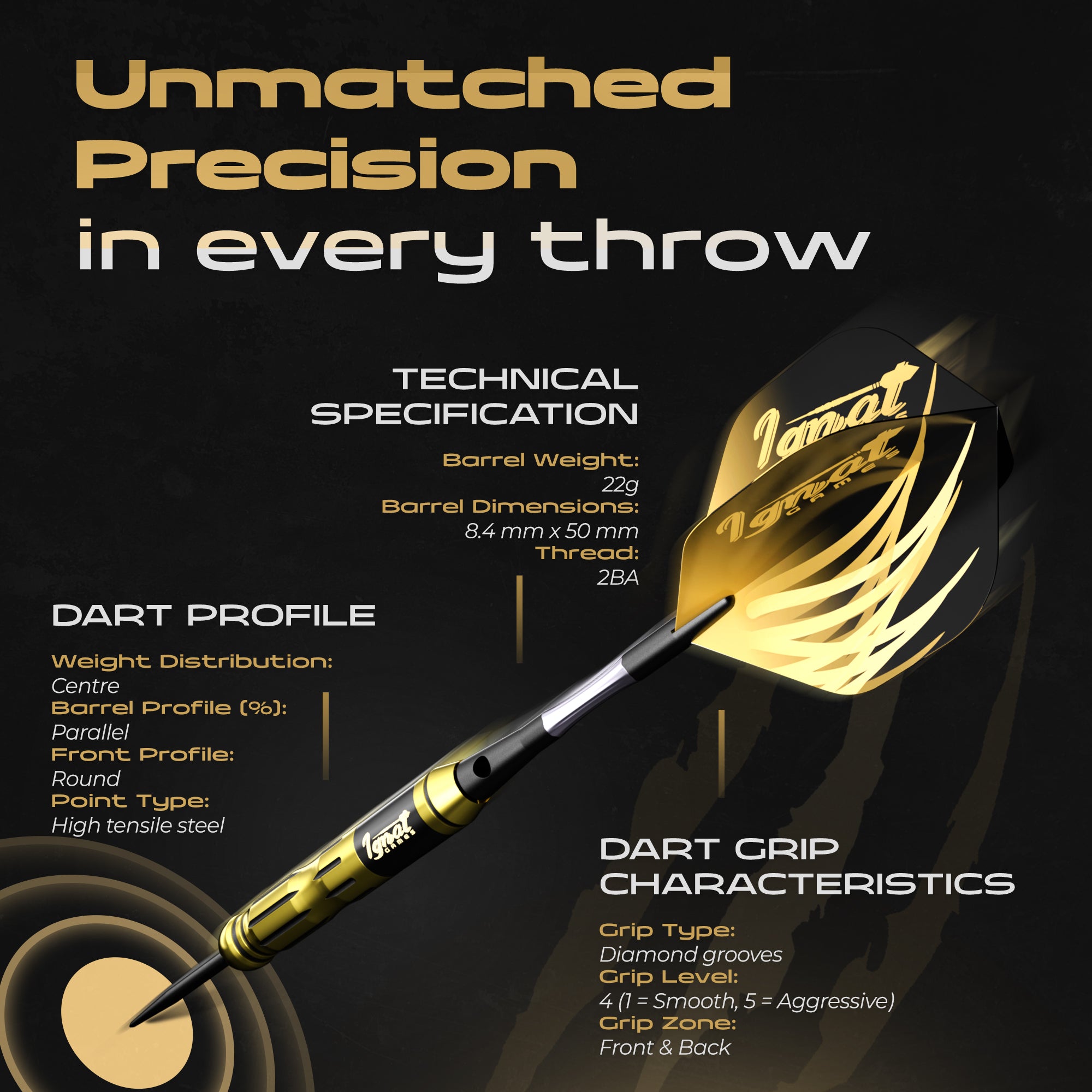 Steel Tip Darts 6 pack Set - Cursed Treasure 22 grams