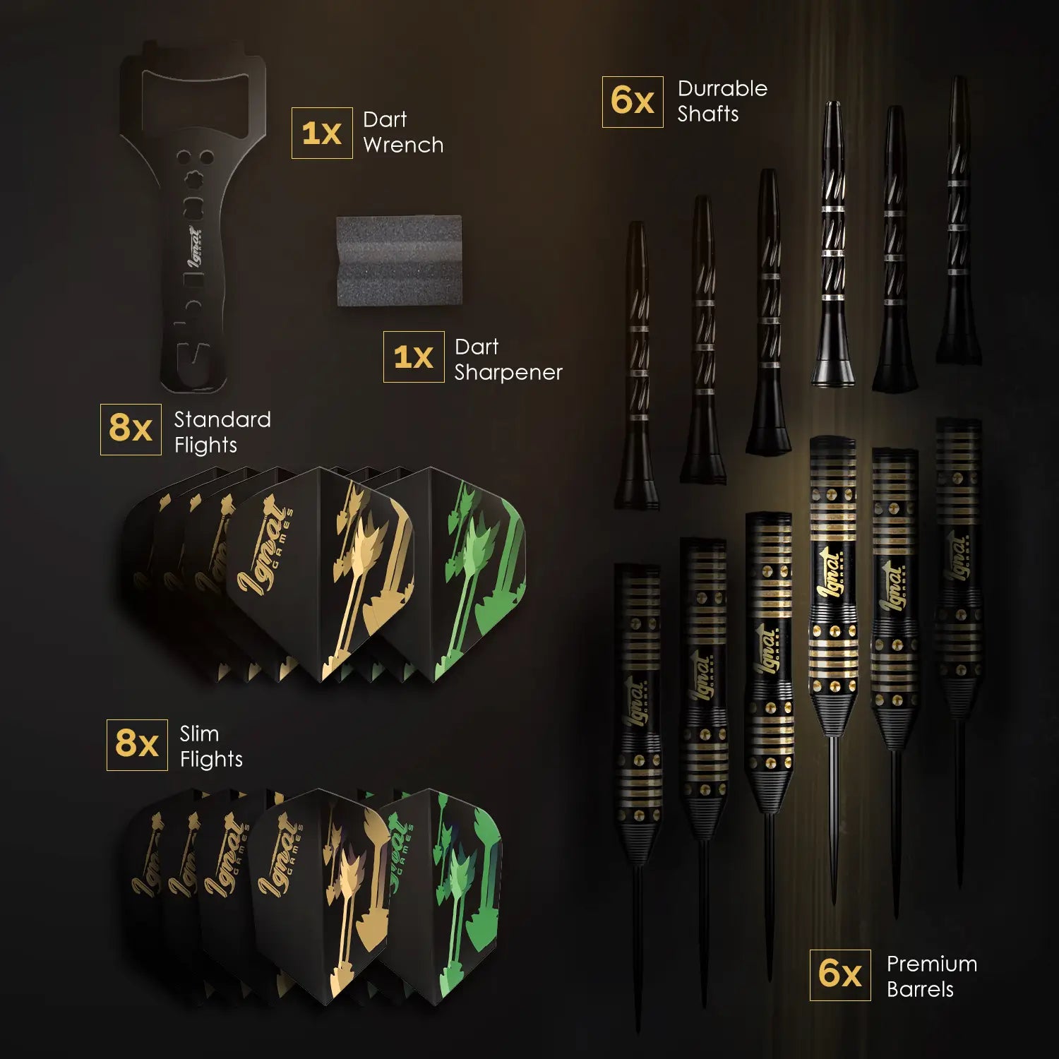 Steel Tip Darts 6 pack Set - Poison Arrow 24 grams