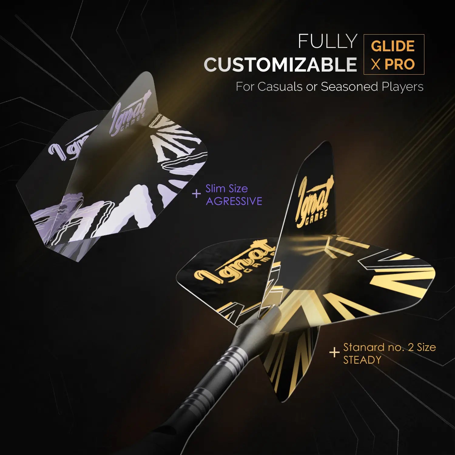 Steel Tip Darts 6 pack Set - Dark Avenger 26 grams