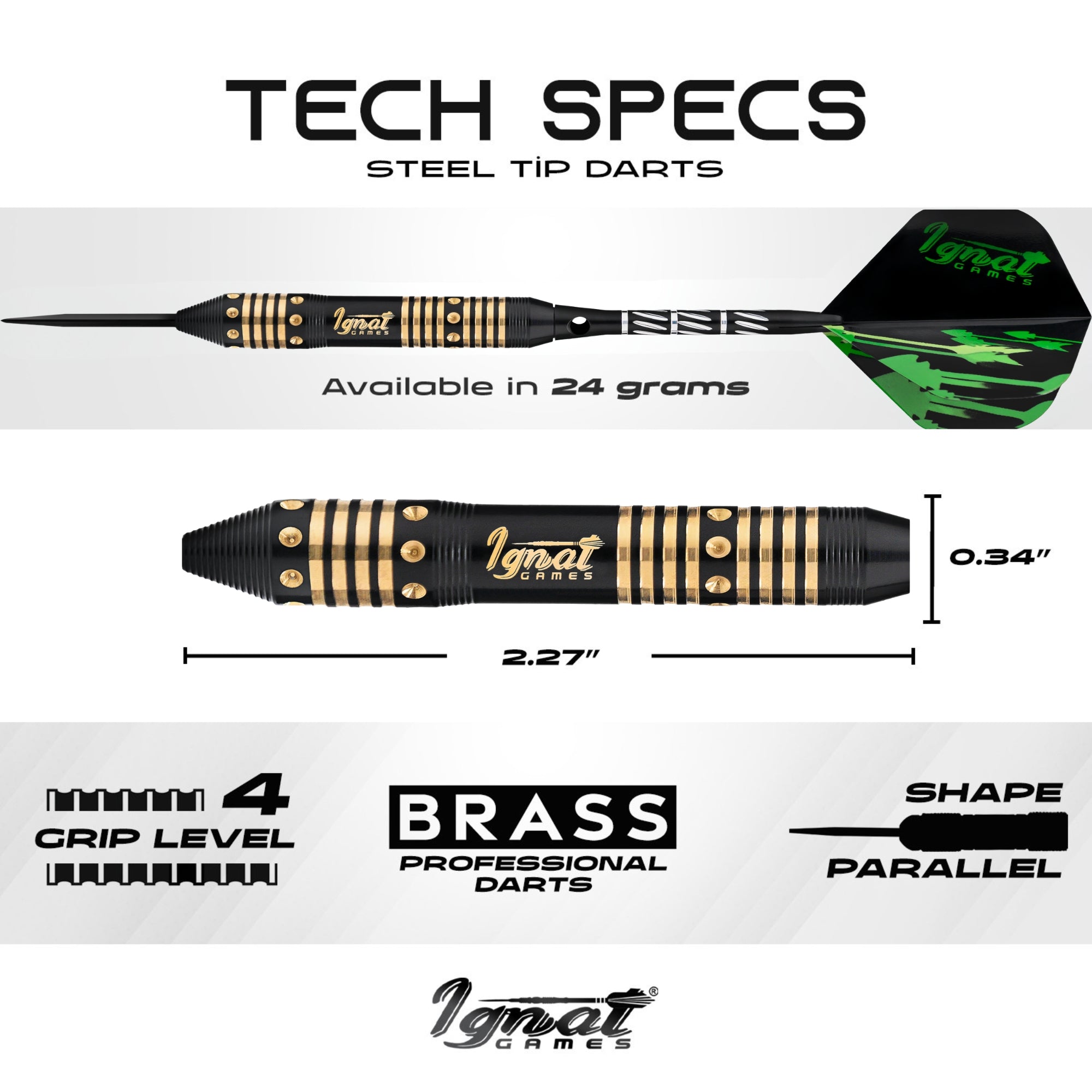 Steel Tip Darts 3 pack Set - Poison Arrow 24 grams