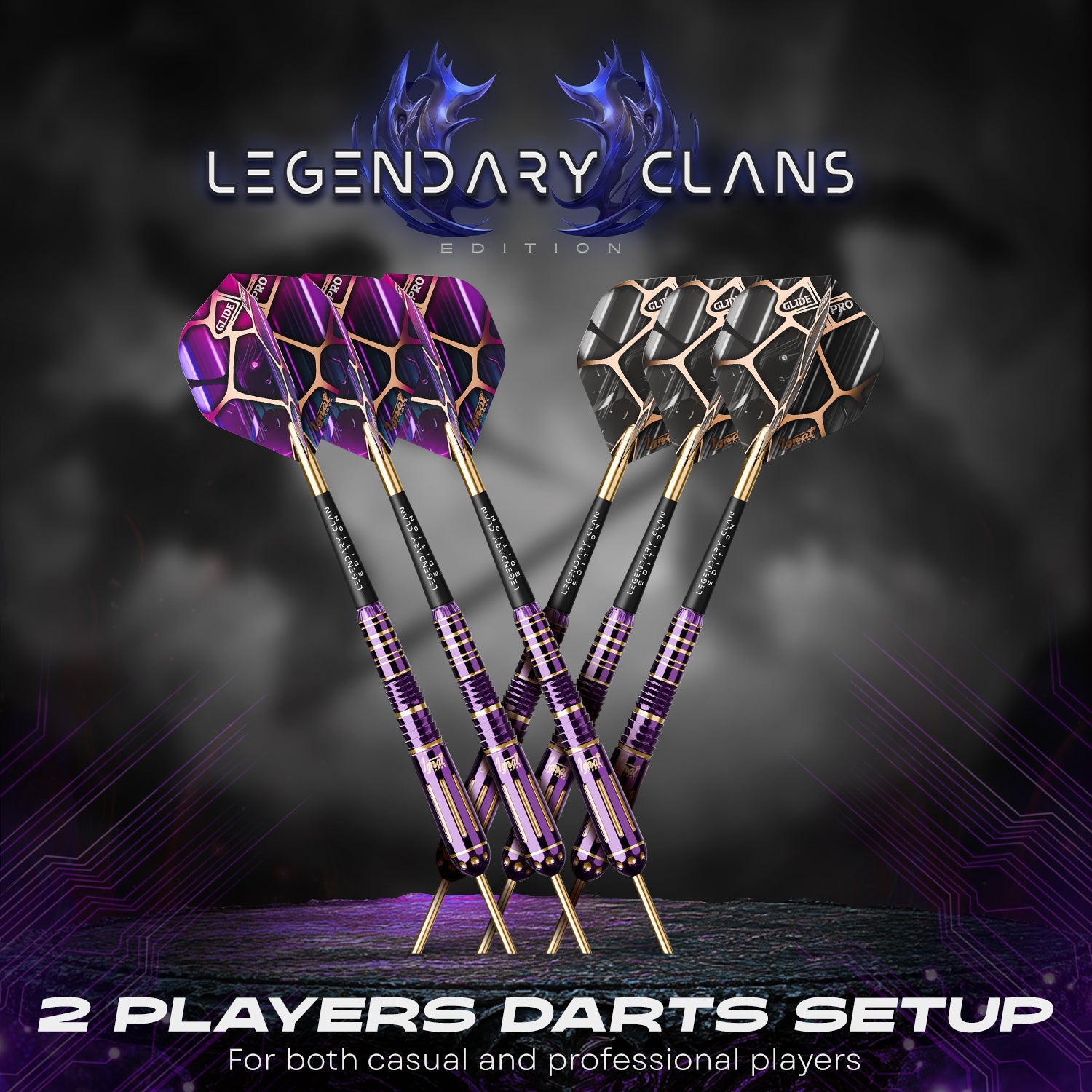 Steel Tip Darts 6 pack set - Neonova 19 grams