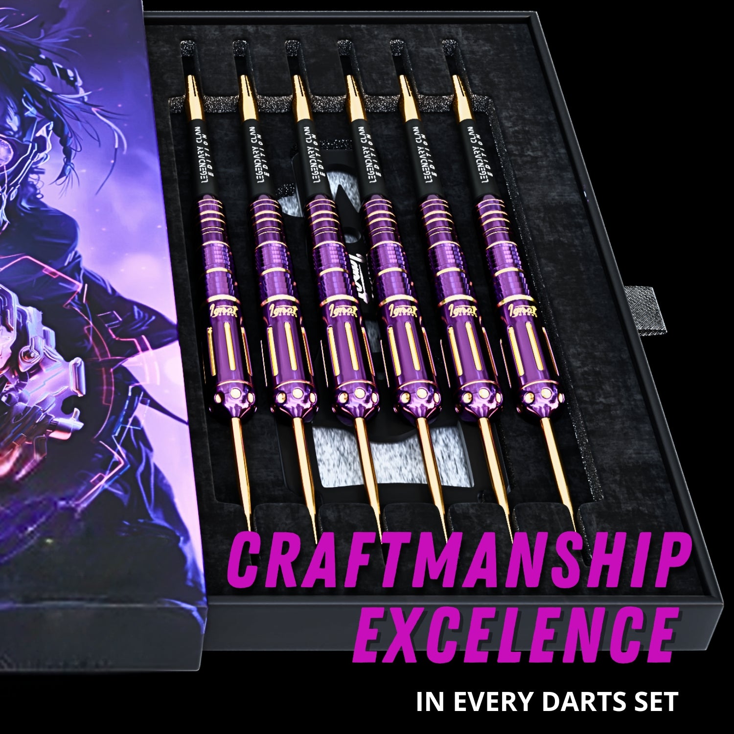 Steel Tip Darts 6 pack set - Neonova 19 grams