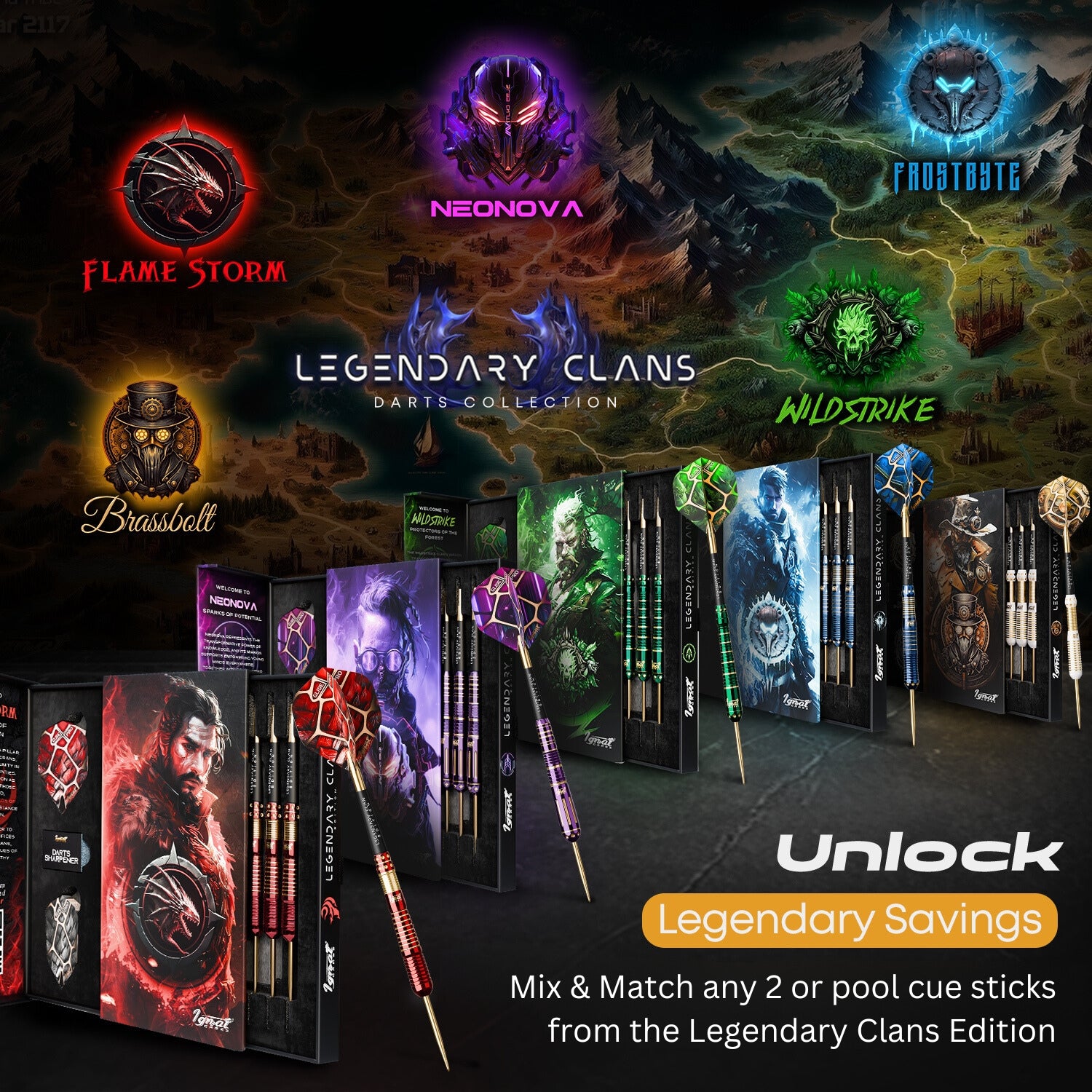 Steel Tip Darts 6 pack set - Brassbolt 23 grams