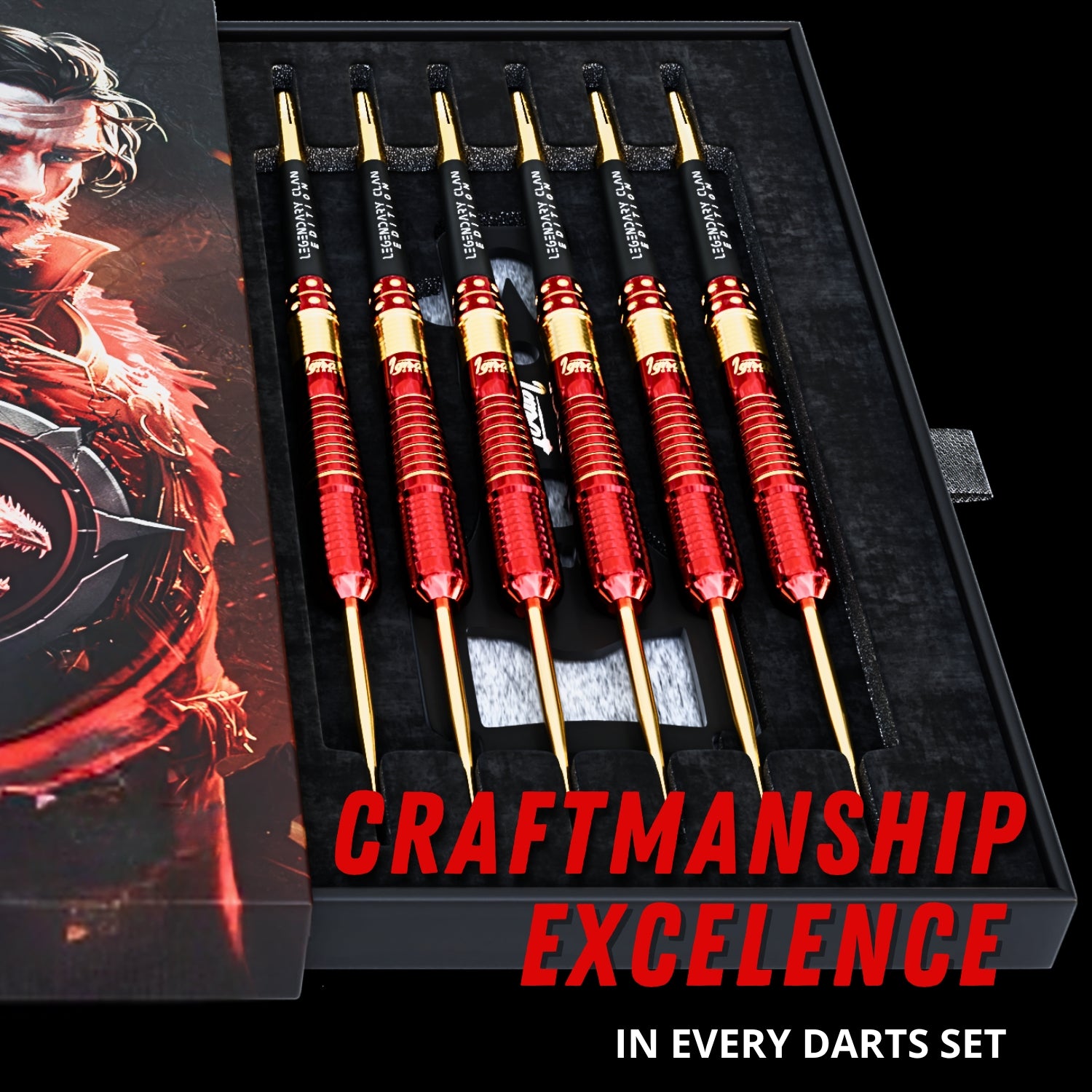 Steel Tip Darts 6 pack set - Flamestorm 21 grams