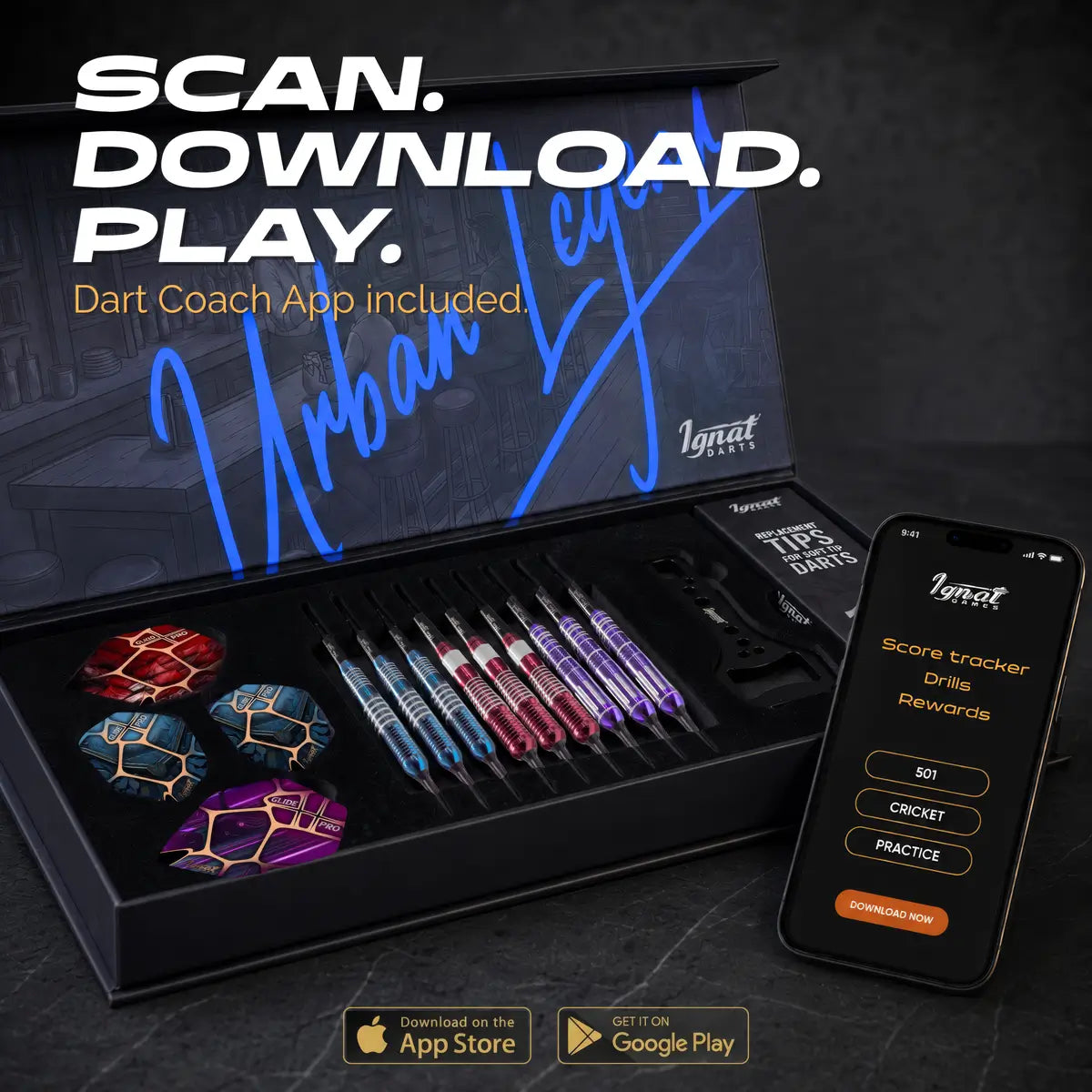 Soft Tip Darts 9 pack set - LA Starlight