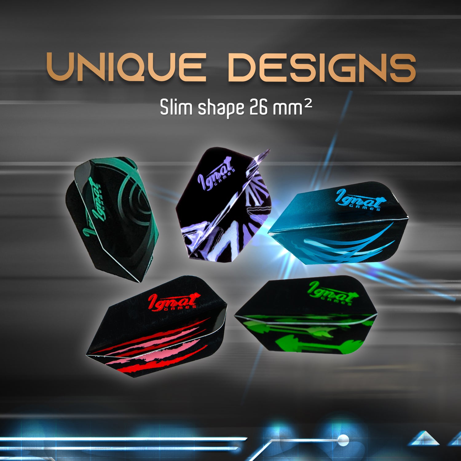 Set of 30 Slim Flights, 10 color variations