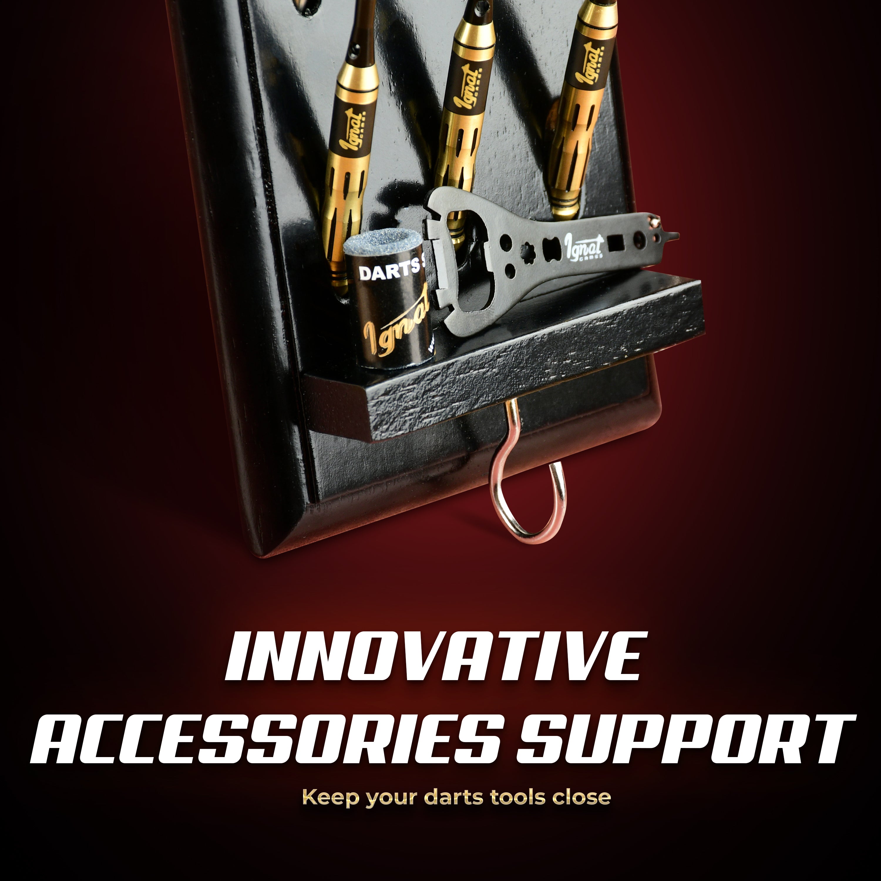 IgnatGames Wood Darts Holder Set - Darts Caddy Display Holds 12 Steel or Soft Tip Darts