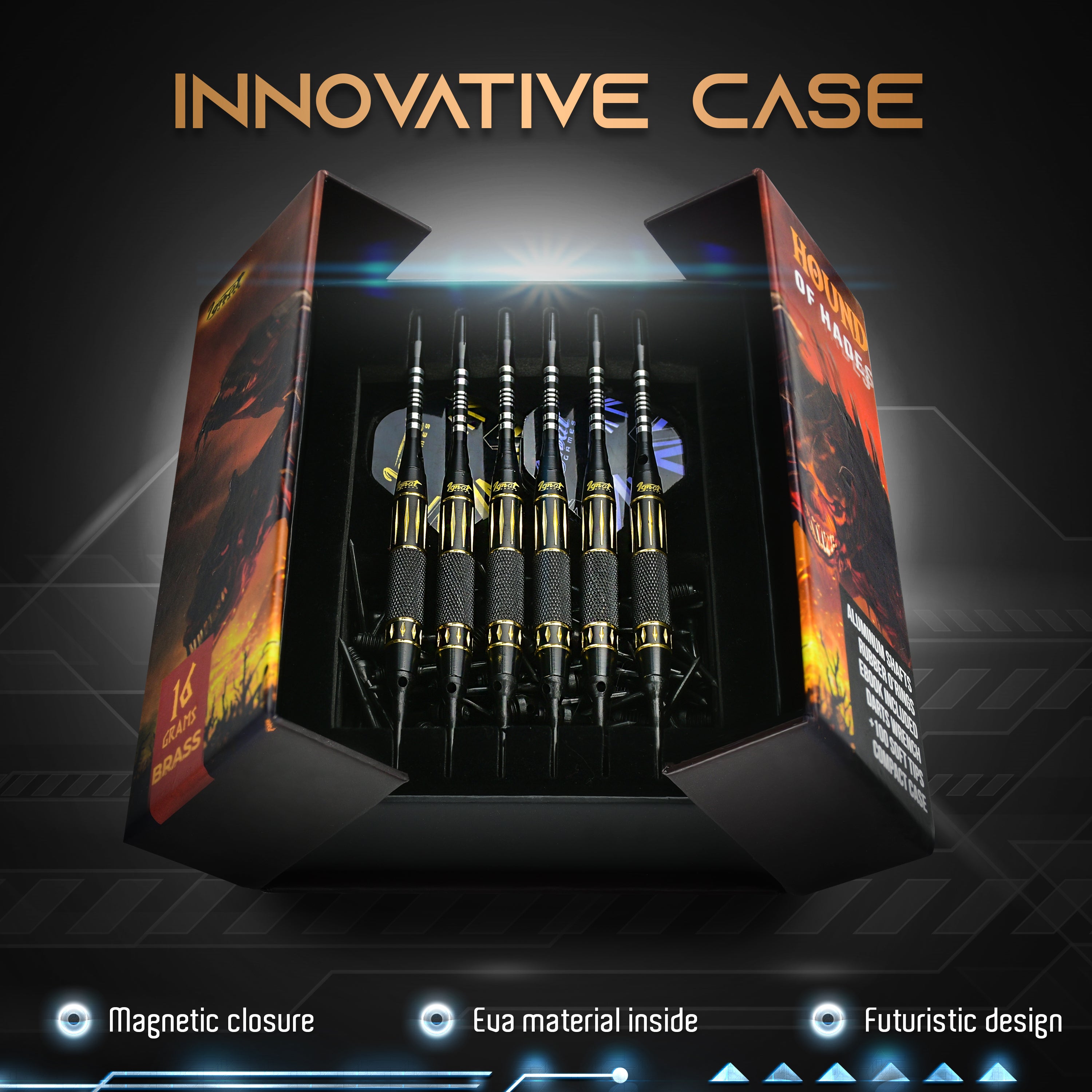 Soft Tip Darts 6 Pack Set - Hound of Hades 16 grams