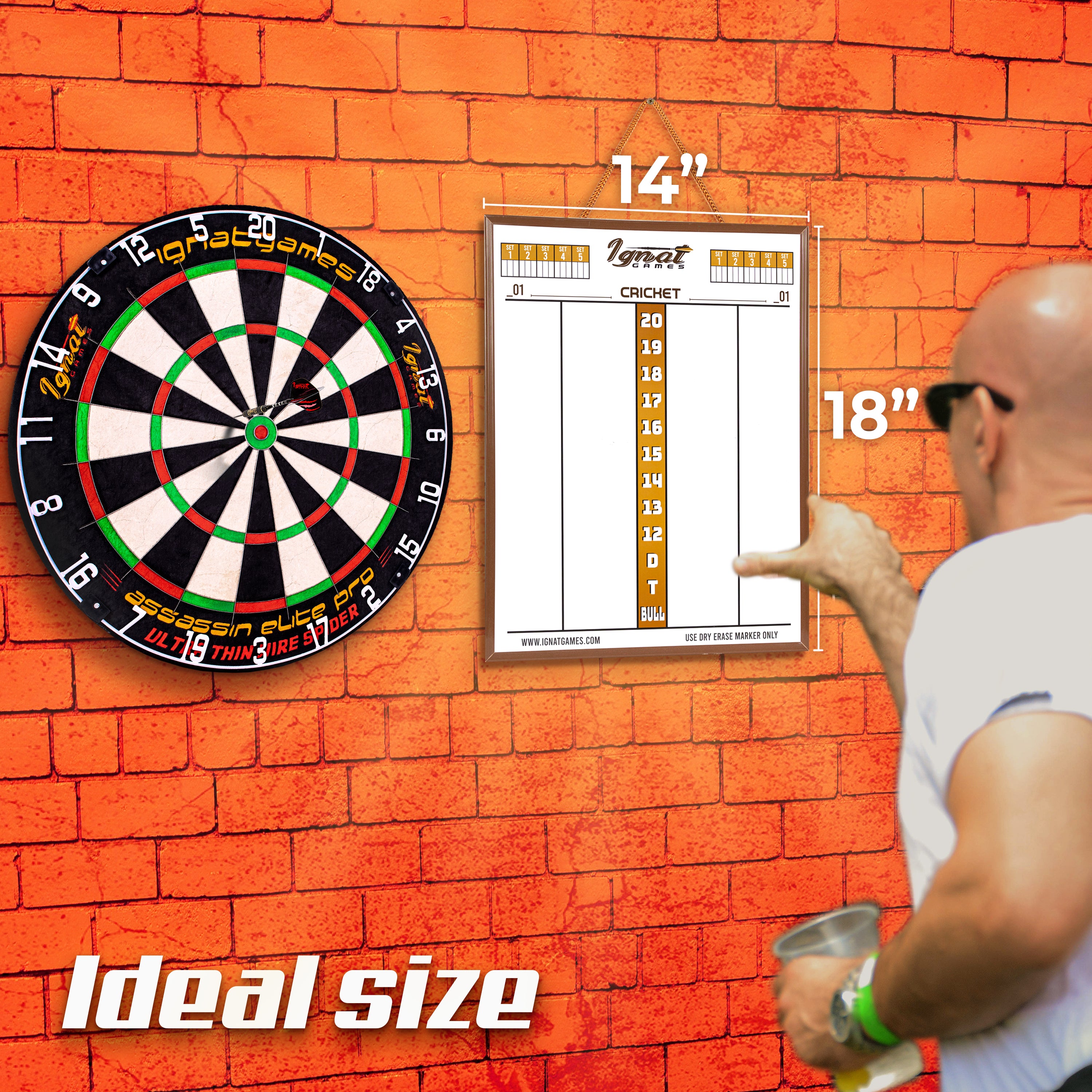 Magnetic Double Sided Dart Scoreboard for 10+ Types of Games