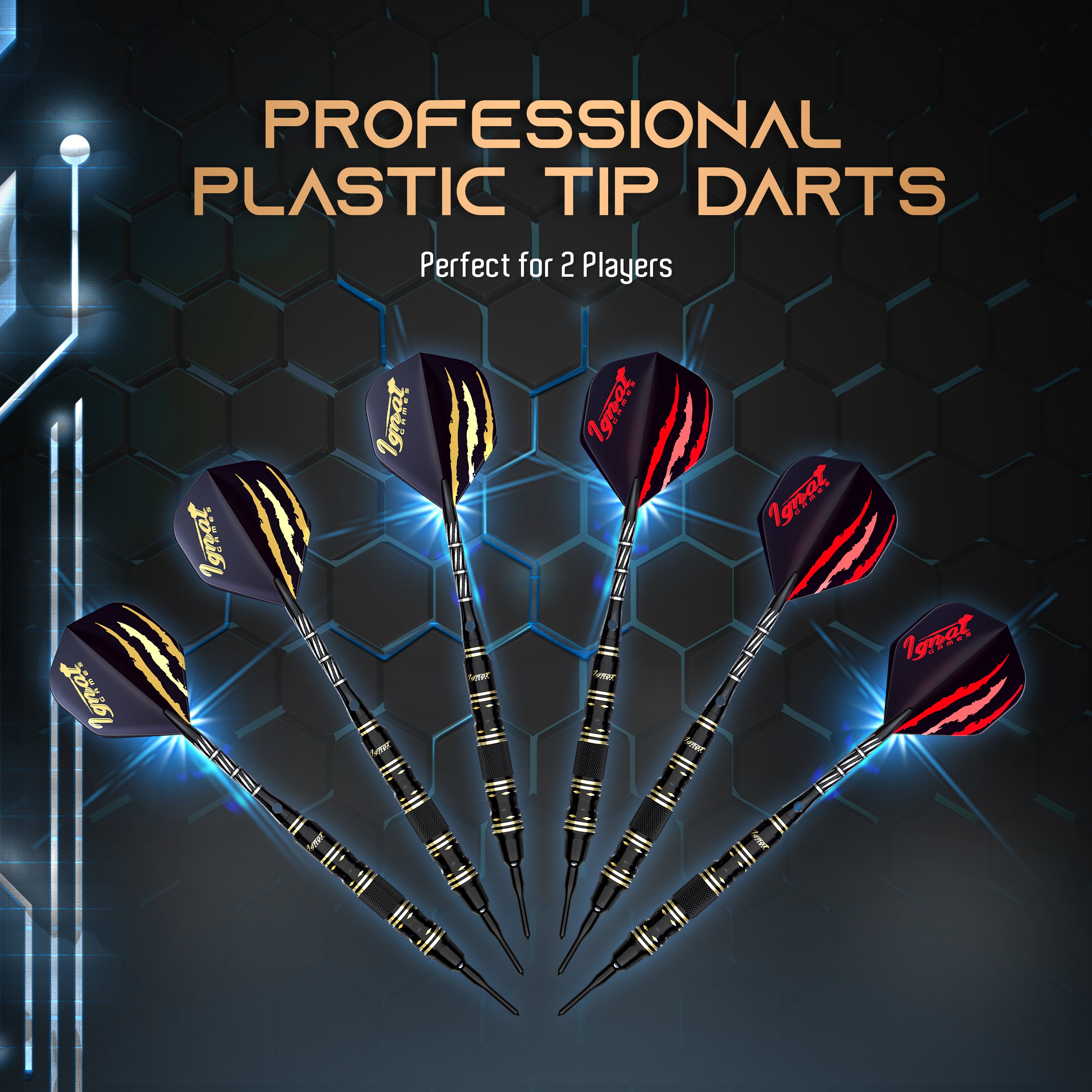 Soft Tip Darts 6 Pack Set - Acient Dragon 20grams