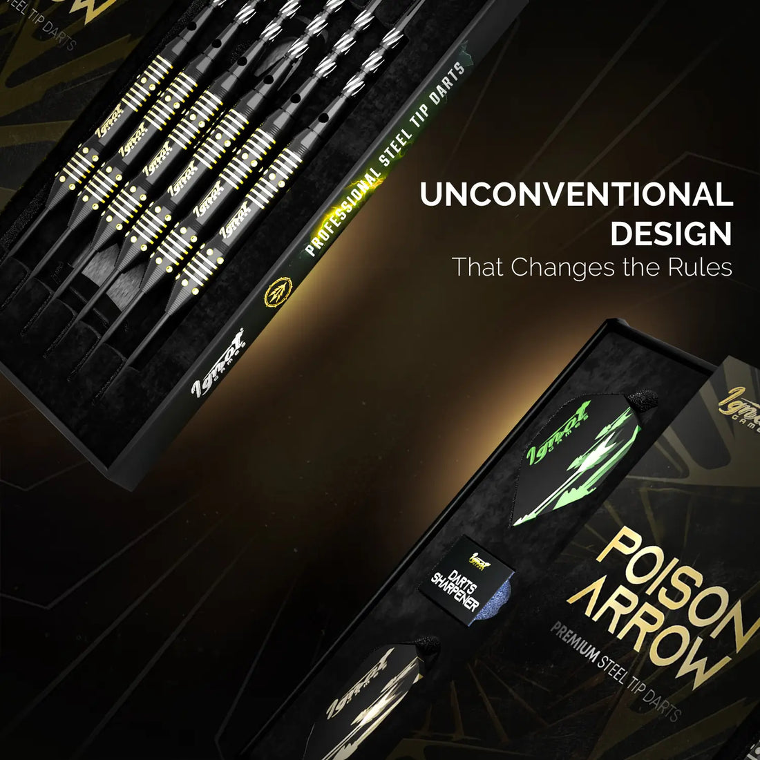 Steel Tip Darts 6 pack Set - Poison Arrow 24 grams