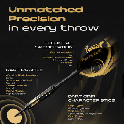 Steel Tip Darts 6 pack Set - Gothic Crystal 18 grams