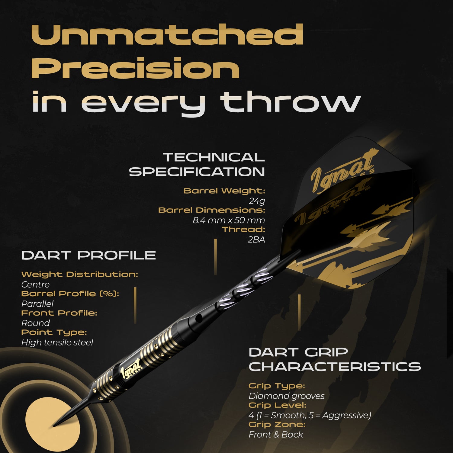 Steel Tip Darts 6 pack Set - Poison Arrow 24 grams
