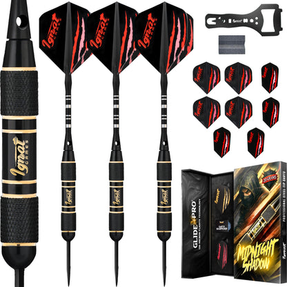 Steel Tip Darts 3 pack Set - Midnight Shadow 20 grams