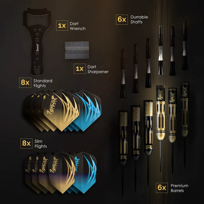 Steel Tip Darts 6 pack Set - Cursed Treasure 22 grams