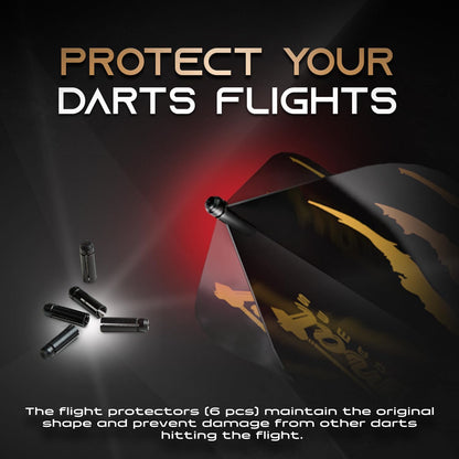 Flight protectors next to an IgnatGames slim dart flight