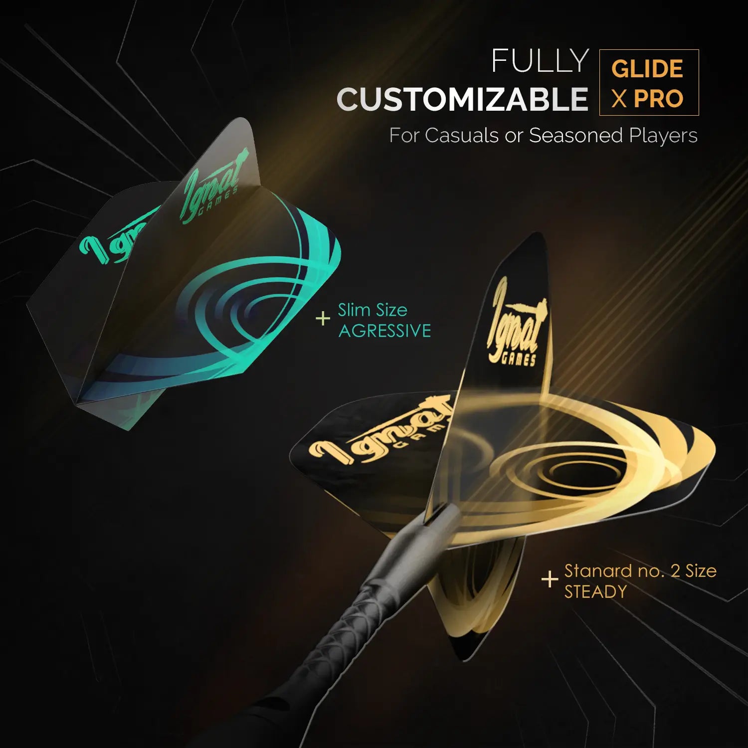 Steel Tip Darts 6 pack Set - Gothic Crystal 18 grams