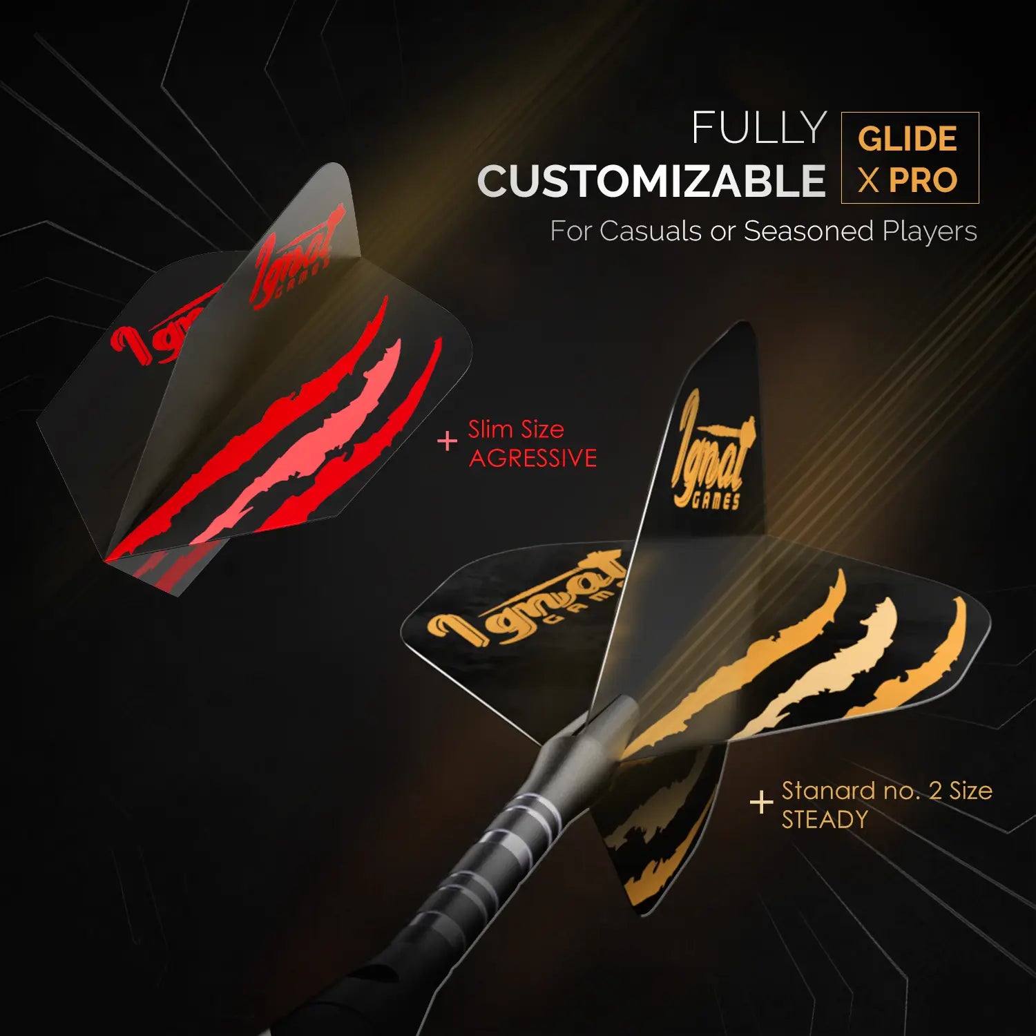 Steel Tip Darts 6 pack Set - Midnight Shadow 20 grams