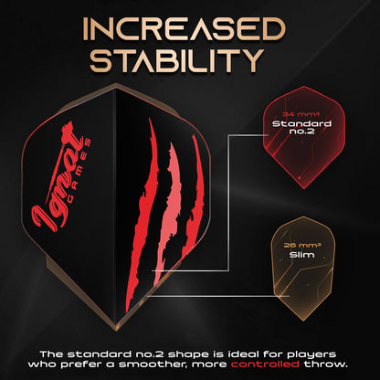 IgnatGames standard No. 2 flight shape compared with the slim shape