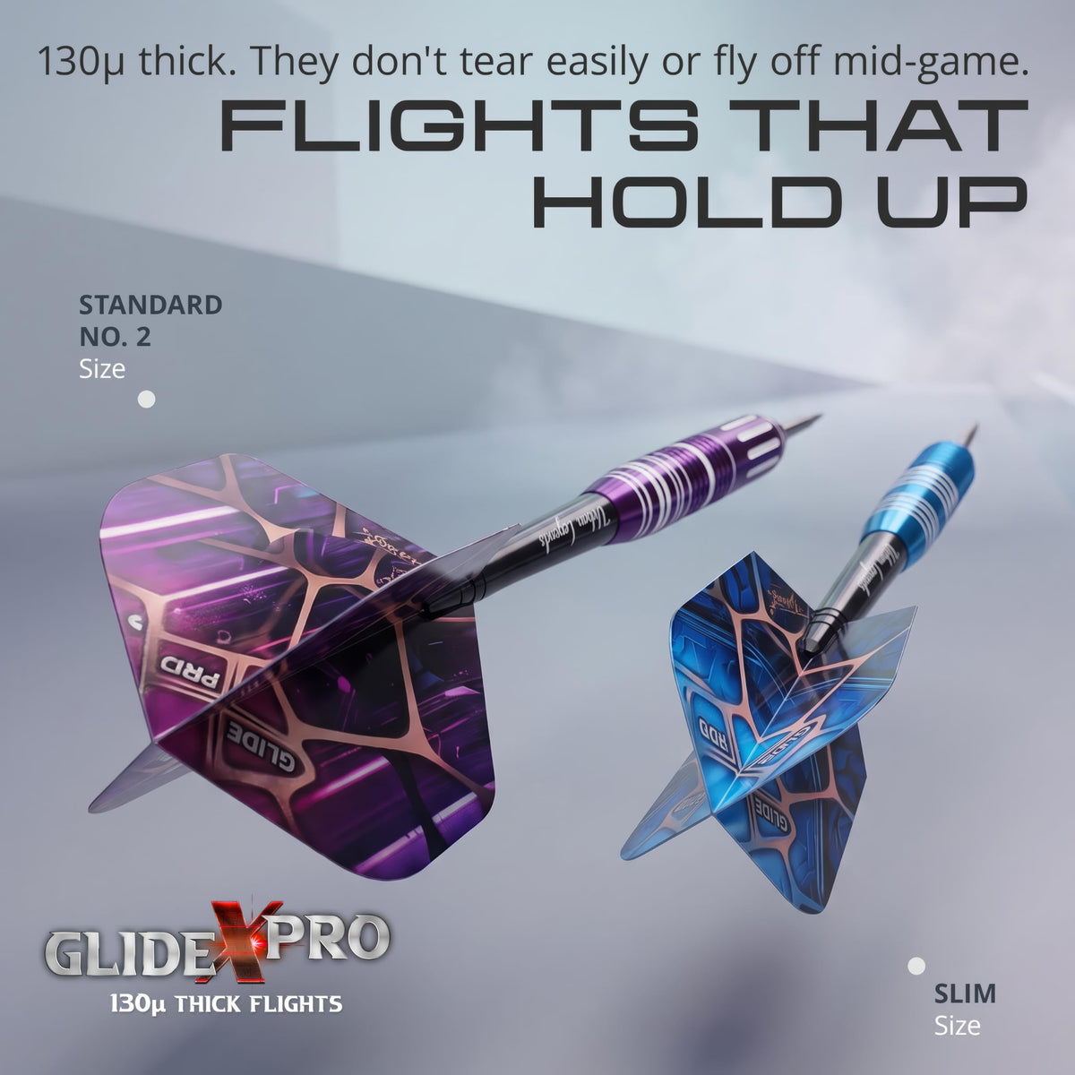 IgnatGames GlideXPro standard No. 2 and slim flights from the Urban Legends LA Starlight set