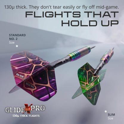 IgnatGames GlideXPro standard No. 2 and slim flights from the Urban Legends Vegas Lights set