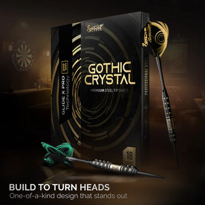 Steel Tip Darts 6 pack Set - Gothic Crystal 18 grams