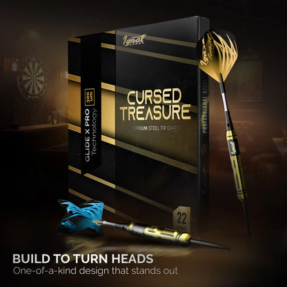 Steel Tip Darts 6 pack Set - Cursed Treasure 22 grams