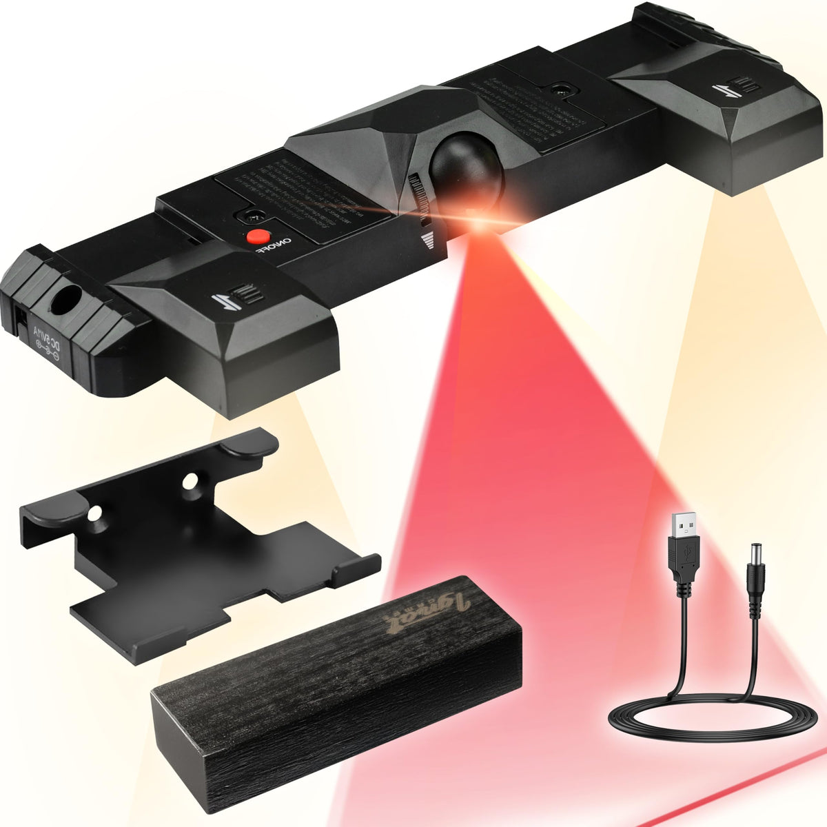 IgnatGames 2-in-1 laser throw line with LED lights, wall bracket, spacer and USB cable
