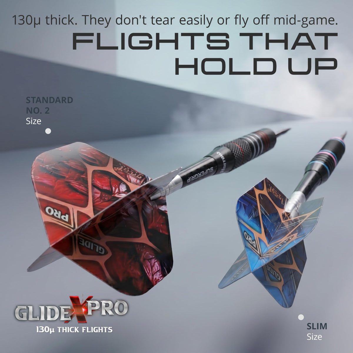 IgnatGames GlideXPro standard No. 2 and slim flights from the Urban Legends Manhattan Midnight set
