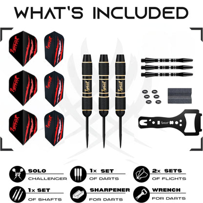 Steel Tip Darts 3 pack Set - Midnight Shadow 20 grams