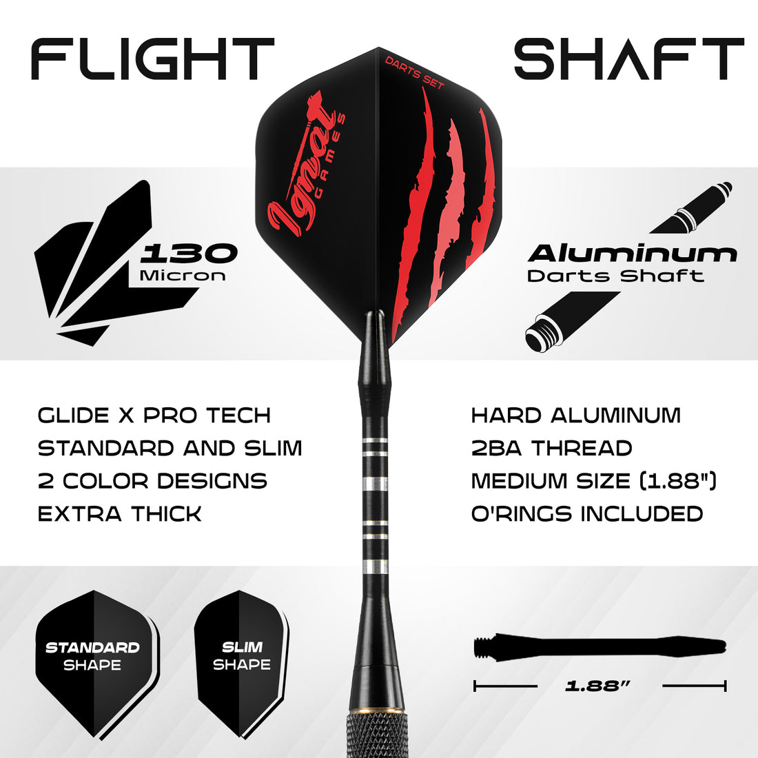 Steel Tip Darts 3 pack Set - Midnight Shadow 20 grams