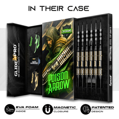 Steel Tip Darts 3 pack Set  - Poison Arrow  24 grams