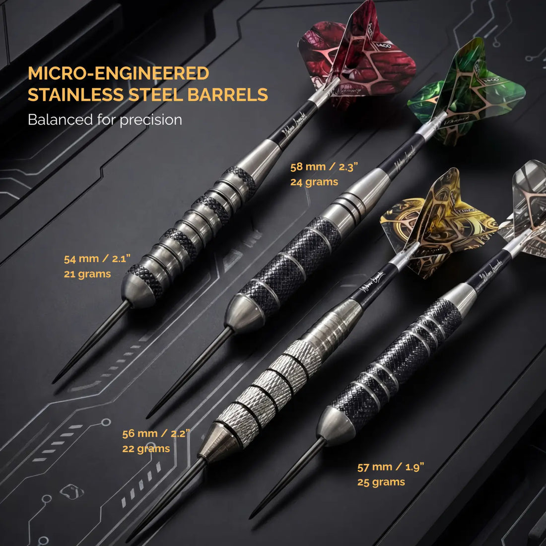 Steel Tip Darts 12 pack set - Texas Bullseye