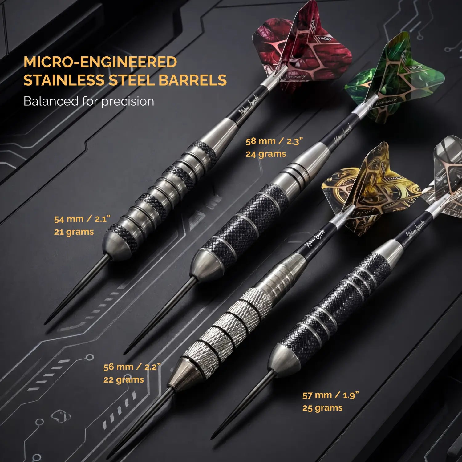 Steel Tip Darts 12 pack set - Texas Bullseye