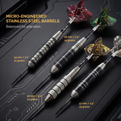 Steel Tip Darts 12 pack set - Texas Bullseye