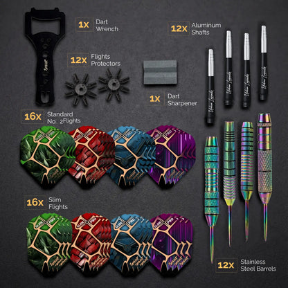 Steel Tip Darts 12 pack set - Vegas Lights