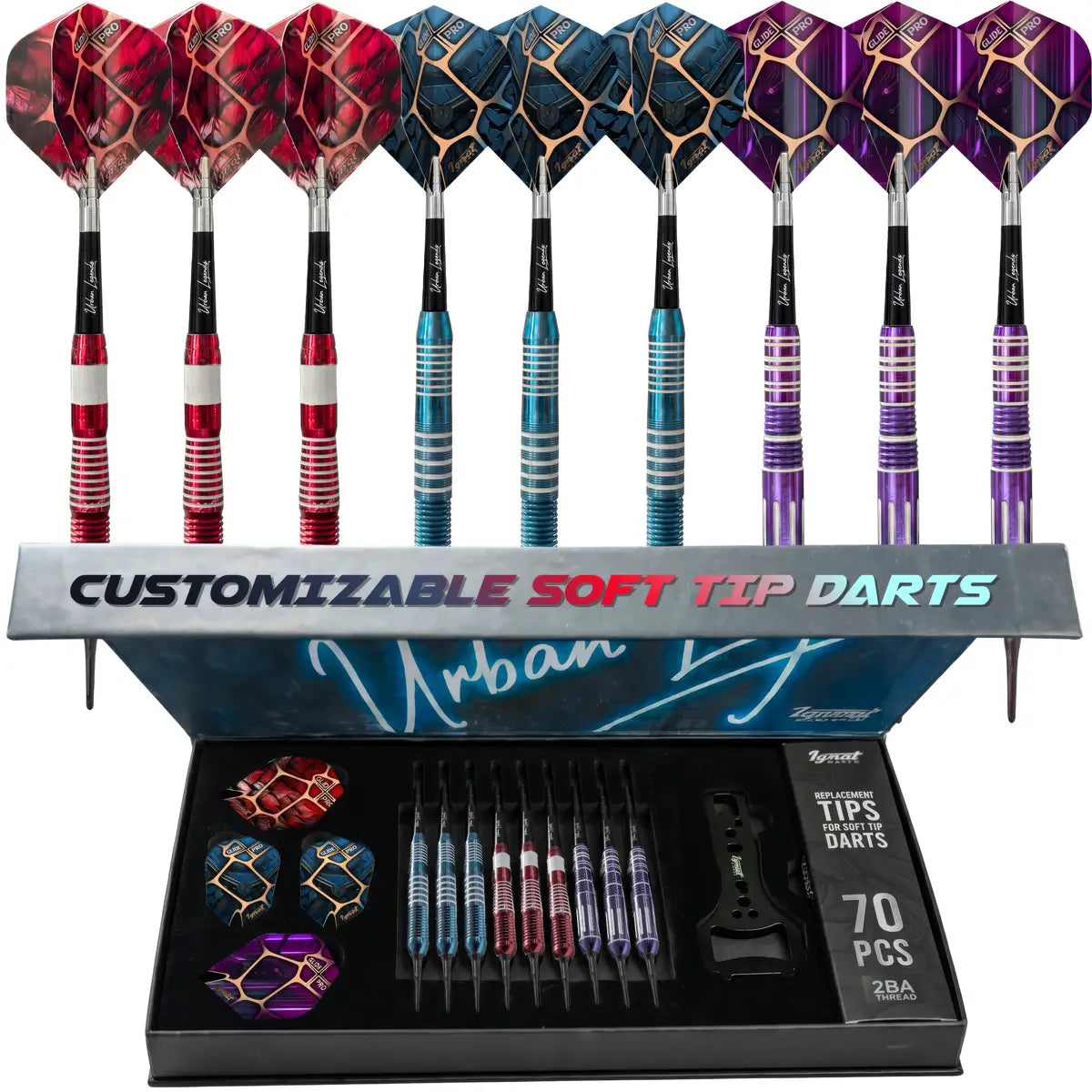 Soft Tip Darts 9 pack set - LA Starlight