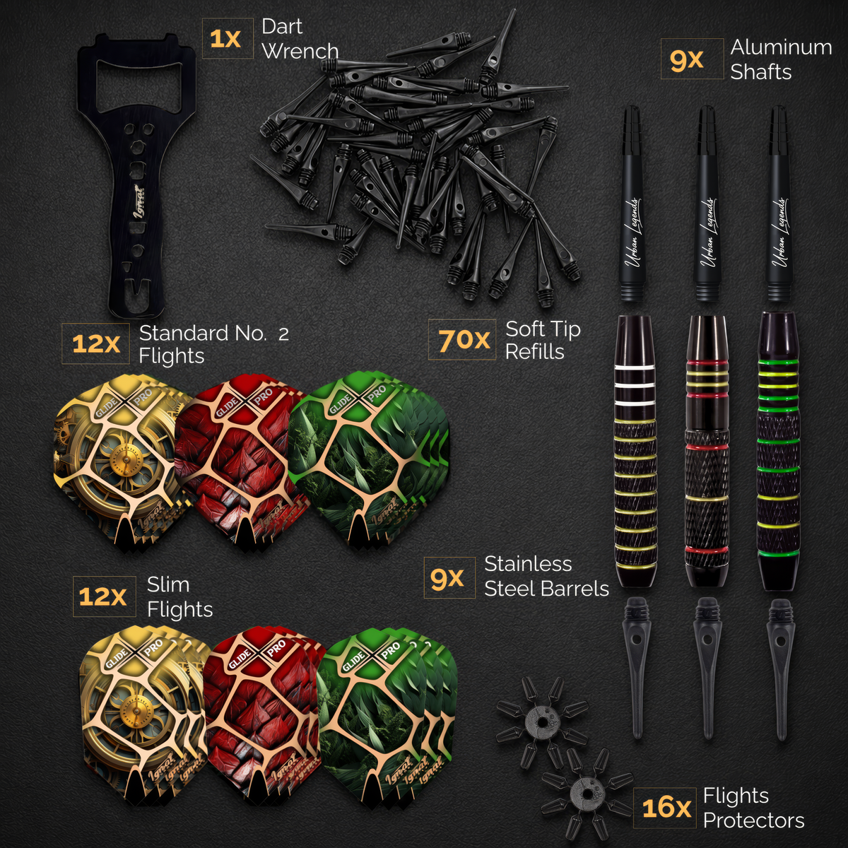 Soft Tip Darts 9 pack set - Bostion Lanterns