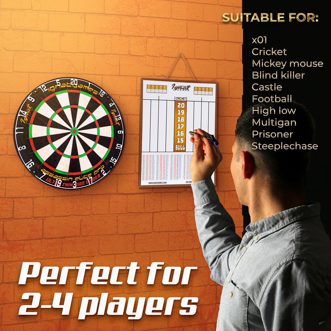 Magnetic Double Sided Dart Scoreboard for 10+ Types of Games