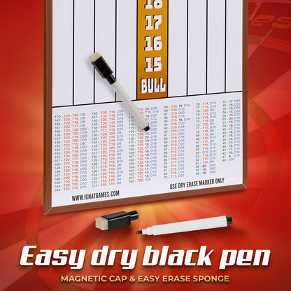 Magnetic Double Sided Dart Scoreboard for 10+ Types of Games
