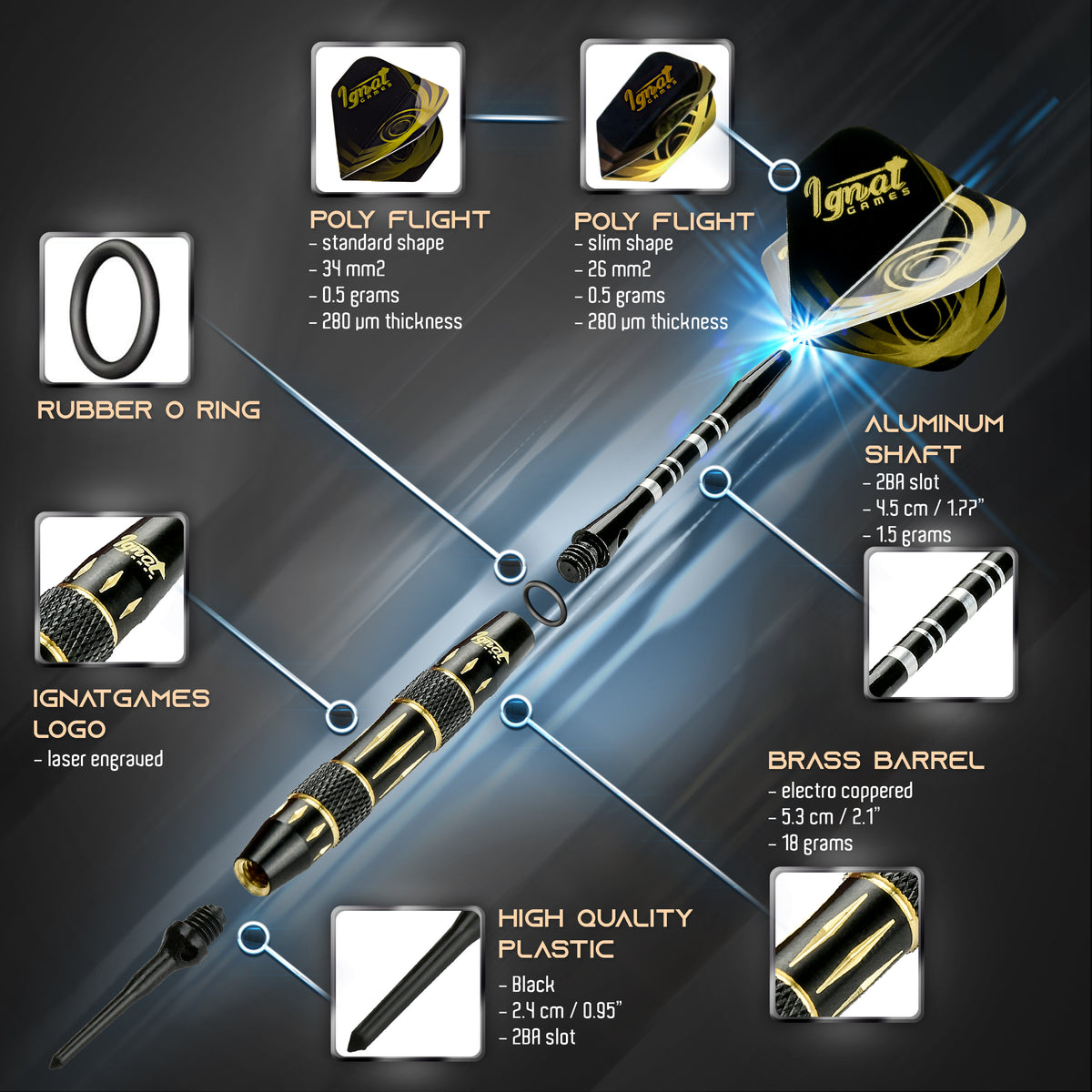 Soft Tip Darts 6 Pack Set - Sacred Serpent 18 grams