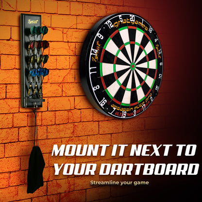 IgnatGames Wood Darts Holder Set - Darts Caddy Display Holds 12 Steel or Soft Tip Darts