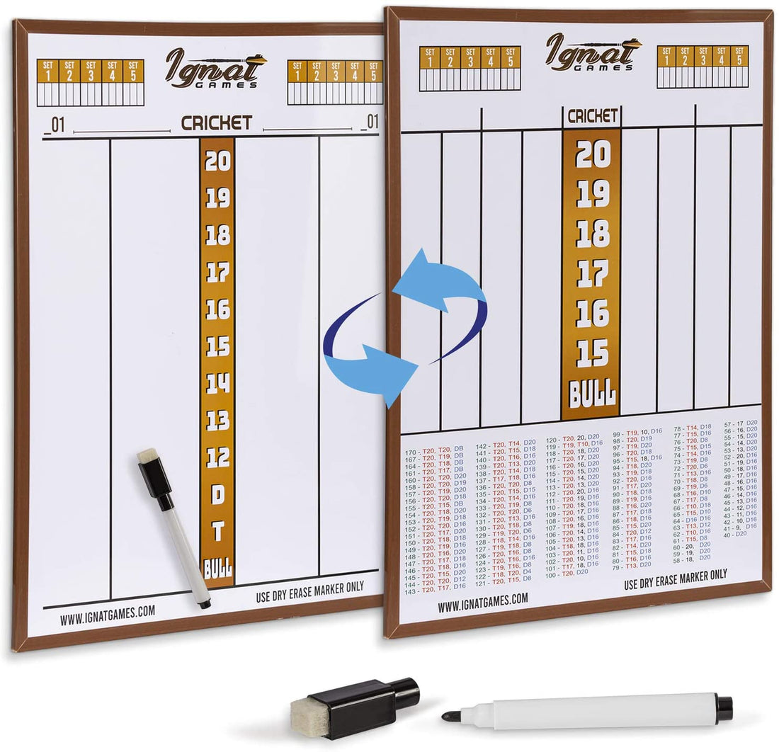 Magnetic Double Sided Dart Scoreboard for 10+ Types of Games