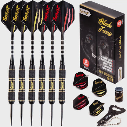 Steel Tip Darts 6 pack Set - Midnight Shadow 20 grams