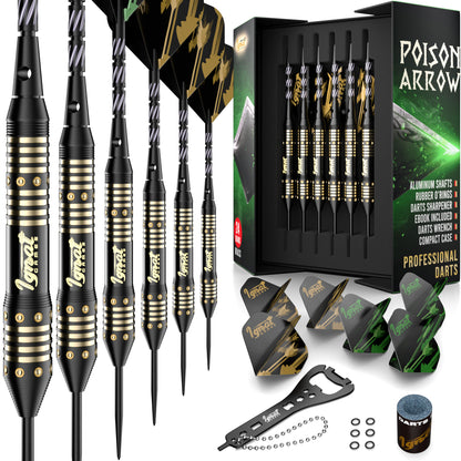 Steel Tip Darts 6 pack Set - Poison Arrow 24 grams