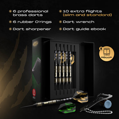 Steel Tip Darts 6 pack Set - Poison Arrow 24 grams